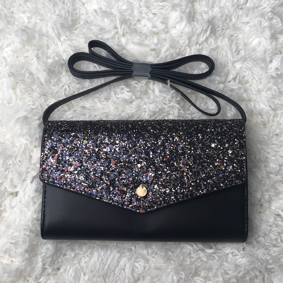 a new day Handbags - NWOT A New Day Black Glitter Crossbody Bag